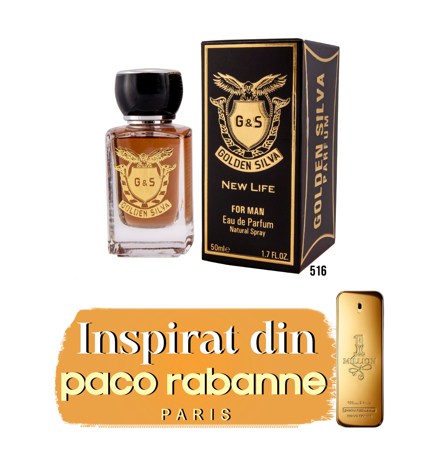 Parfum inspirat de "Paco Rabanne - 1 Million" de M516 | 50 ml